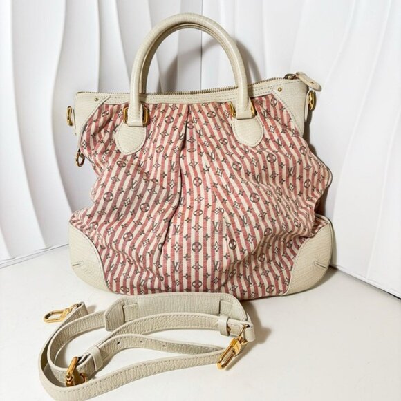 Louis Vuitton Pink Striped Monogram Canvas Tote Bag - Picture 1 of 12